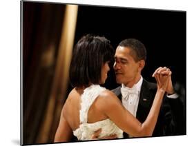 President Obama and First Lady Michelle Obama Dance at the Midwest Inaugural Ball, January 20, 2009-null-Mounted Photographic Print