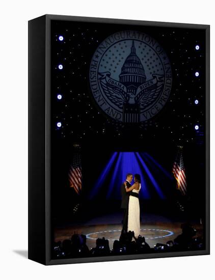 President Obama and First Lady Michelle Obama Dance, Neighborhood Inaugural Ball, January 20, 2009-null-Framed Stretched Canvas