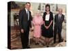 President Obama and His Wife Pose with Queen Elizabeth II and Prince Philip, During an Audience at -null-Stretched Canvas