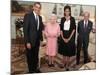 President Obama and His Wife Pose with Queen Elizabeth II and Prince Philip, During an Audience at -null-Mounted Photographic Print