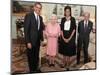 President Obama and His Wife Pose with Queen Elizabeth II and Prince Philip, During an Audience at -null-Mounted Photographic Print