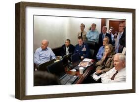 President Obama before statement to the media of the mission against Osama bin Laden, May 1, 2011-null-Framed Photo