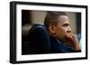 President Obama: Discussion of the mission against Osama bin Laden: Situation Room, May 1, 2011-null-Framed Photo