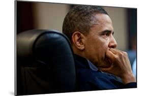 President Obama: Discussion of the mission against Osama bin Laden: Situation Room, May 1, 2011-null-Mounted Photo