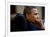 President Obama: Discussion of the mission against Osama bin Laden: Situation Room, May 1, 2011-null-Framed Photo