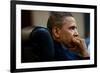 President Obama: Discussion of the mission against Osama bin Laden: Situation Room, May 1, 2011-null-Framed Photo