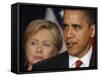 President Obama, Hillary Clinton at His Side, Announces New Strategy for Afghanistan and Pakistan-null-Framed Stretched Canvas