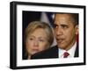 President Obama, Hillary Clinton at His Side, Announces New Strategy for Afghanistan and Pakistan-null-Framed Photographic Print