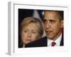 President Obama, Hillary Clinton at His Side, Announces New Strategy for Afghanistan and Pakistan-null-Framed Photographic Print