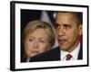 President Obama, Hillary Clinton at His Side, Announces New Strategy for Afghanistan and Pakistan-null-Framed Photographic Print
