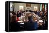 President Obama Meets with U.S. Intelligence Officials in the Cabinet Room of the White House-null-Framed Stretched Canvas