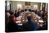 President Obama Meets with U.S. Intelligence Officials in the Cabinet Room of the White House-null-Stretched Canvas