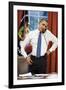 President Obama on the phone with House Speaker John Boehner:Oval Office, April 8, 2011-null-Framed Photo