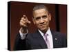 President Obama Points to Crowd before Signing Health Care and Education Reconciliation Act of 2010-null-Stretched Canvas