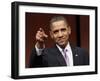 President Obama Points to Crowd before Signing Health Care and Education Reconciliation Act of 2010-null-Framed Photographic Print