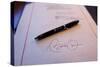 President Obama's Signature on a Bill and a Pen Used For the Signing, Feb. 17, 2009-null-Stretched Canvas