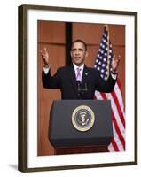 President Obama Speaks before Signing the Health Care and Education Reconciliation Act of 2010-null-Framed Photographic Print