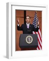 President Obama Speaks before Signing the Health Care and Education Reconciliation Act of 2010-null-Framed Photographic Print