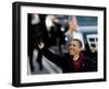 President Obama Waves as He Walks Down Pennsylvania Ave to the White House, January 20, 2009-null-Framed Premium Photographic Print