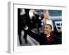 President Obama Waves as He Walks Down Pennsylvania Ave to the White House, January 20, 2009-null-Framed Premium Photographic Print