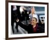 President Obama Waves as He Walks Down Pennsylvania Ave to the White House, January 20, 2009-null-Framed Photographic Print