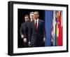 President Obama, with Other Officials, Arrives to Make a Statement on Iran's Nuclear Facility-null-Framed Photographic Print