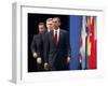 President Obama, with Other Officials, Arrives to Make a Statement on Iran's Nuclear Facility-null-Framed Photographic Print