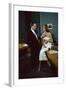 President of Revlon Charles Revson with Model Susie Parker, New York, NY 1956-Leonard Mccombe-Framed Photographic Print