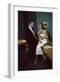 President of Revlon Charles Revson with Model Susie Parker, New York, NY 1956-Leonard Mccombe-Framed Photographic Print