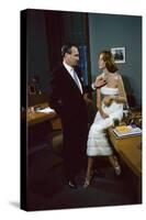 President of Revlon Charles Revson with Model Susie Parker, New York, NY 1956-Leonard Mccombe-Stretched Canvas