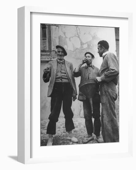 President of the Wine Board, Standing Outside the Cellar Door, Drinking-null-Framed Photographic Print