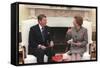 President Reagan Meeting with Prime Minister Margaret Thatcher in the Oval Office, Nov. 16, 1988-null-Framed Stretched Canvas