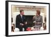 President Reagan Meeting with Prime Minister Margaret Thatcher in the Oval Office, Nov. 16, 1988-null-Framed Photo