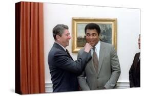 President Reagan 'Punching' Muhammad Ali in the Oval Office, Jan. 24, 1983-null-Stretched Canvas