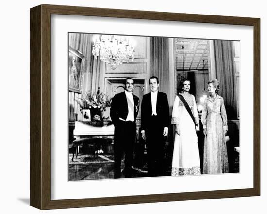 President Richard and Pat Nixon at the Shah's Niavaran Palace-null-Framed Photo