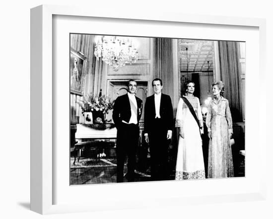 President Richard and Pat Nixon at the Shah's Niavaran Palace-null-Framed Photo