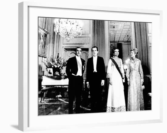 President Richard and Pat Nixon at the Shah's Niavaran Palace-null-Framed Photo