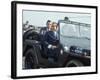 President Richard M. Nixon Travelling in Us Army Jeep During Visit to Vietnam-Arthur Schatz-Framed Photographic Print