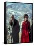 President Richard Nixon and First Lady Pat Nixon on the Great Wall of China-John Dominis-Framed Stretched Canvas