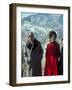 President Richard Nixon and First Lady Pat Nixon on the Great Wall of China-John Dominis-Framed Photographic Print