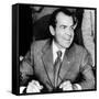 President Richard Nixon Smiles During a White House Signing Ceremony-null-Framed Stretched Canvas