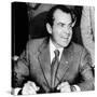 President Richard Nixon Smiles During a White House Signing Ceremony-null-Stretched Canvas