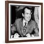 President Richard Nixon Smiles During a White House Signing Ceremony-null-Framed Photo