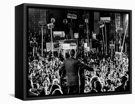 President Richard Nixon Spoke to a Rally of About 15,000 Persons at the Tulsa International Airport-null-Framed Stretched Canvas