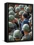 President Richard Nixon with Crowd of US Soldiers During Surprise Visit to War Zone in S. Vietnam-Arthur Schatz-Framed Stretched Canvas