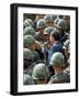 President Richard Nixon with Crowd of US Soldiers During Surprise Visit to War Zone in S. Vietnam-Arthur Schatz-Framed Photographic Print