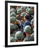 President Richard Nixon with Crowd of US Soldiers During Surprise Visit to War Zone in S. Vietnam-Arthur Schatz-Framed Photographic Print