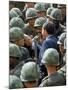 President Richard Nixon with Crowd of US Soldiers During Surprise Visit to War Zone in S. Vietnam-Arthur Schatz-Mounted Photographic Print
