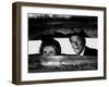 President Ronald Reagan and First Lady Nancy Reagan Peer out of a World War II Bunker-null-Framed Premium Photographic Print