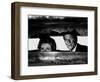 President Ronald Reagan and First Lady Nancy Reagan Peer out of a World War II Bunker-null-Framed Photographic Print